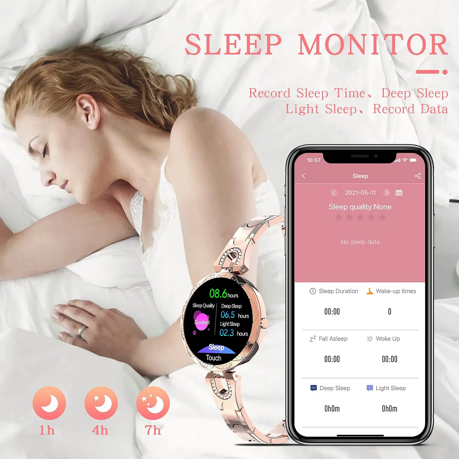 Смарт-годинник Findtime Жіночий Сталевий Водонепроникний Золотий, фото №5