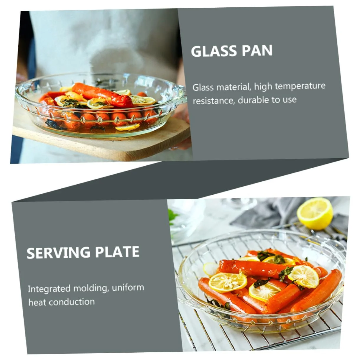 Форма для выпекания Luxshiny Стеклянная антипригарная с эргономичными ручками, фото №6