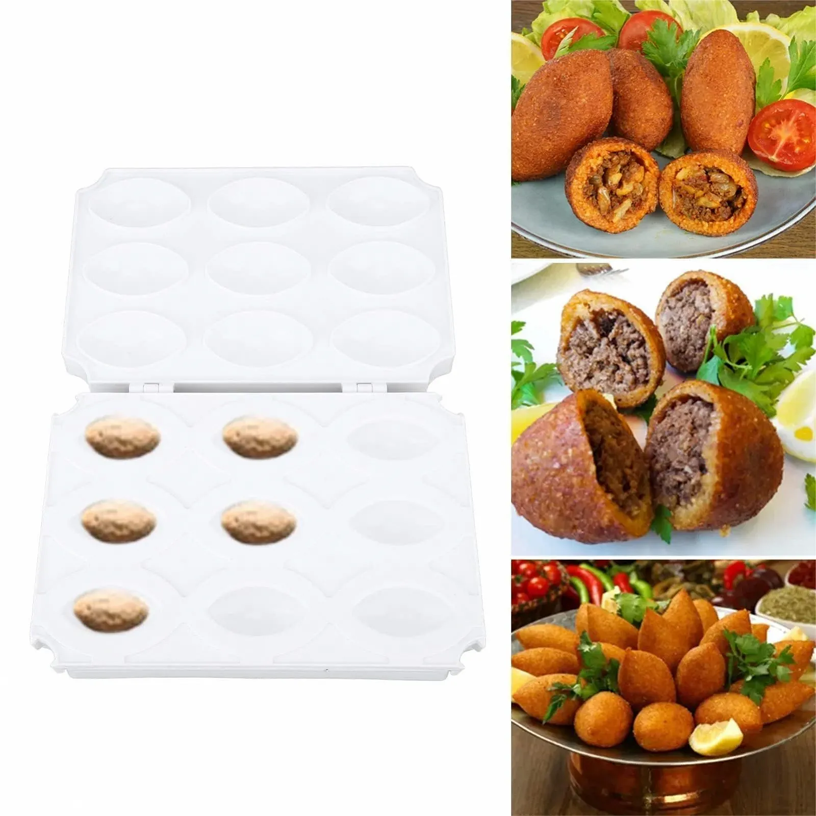 Форма для тефтелей Meatball Mould Processor ручная на 9 ячеек Pure White, фото №5
