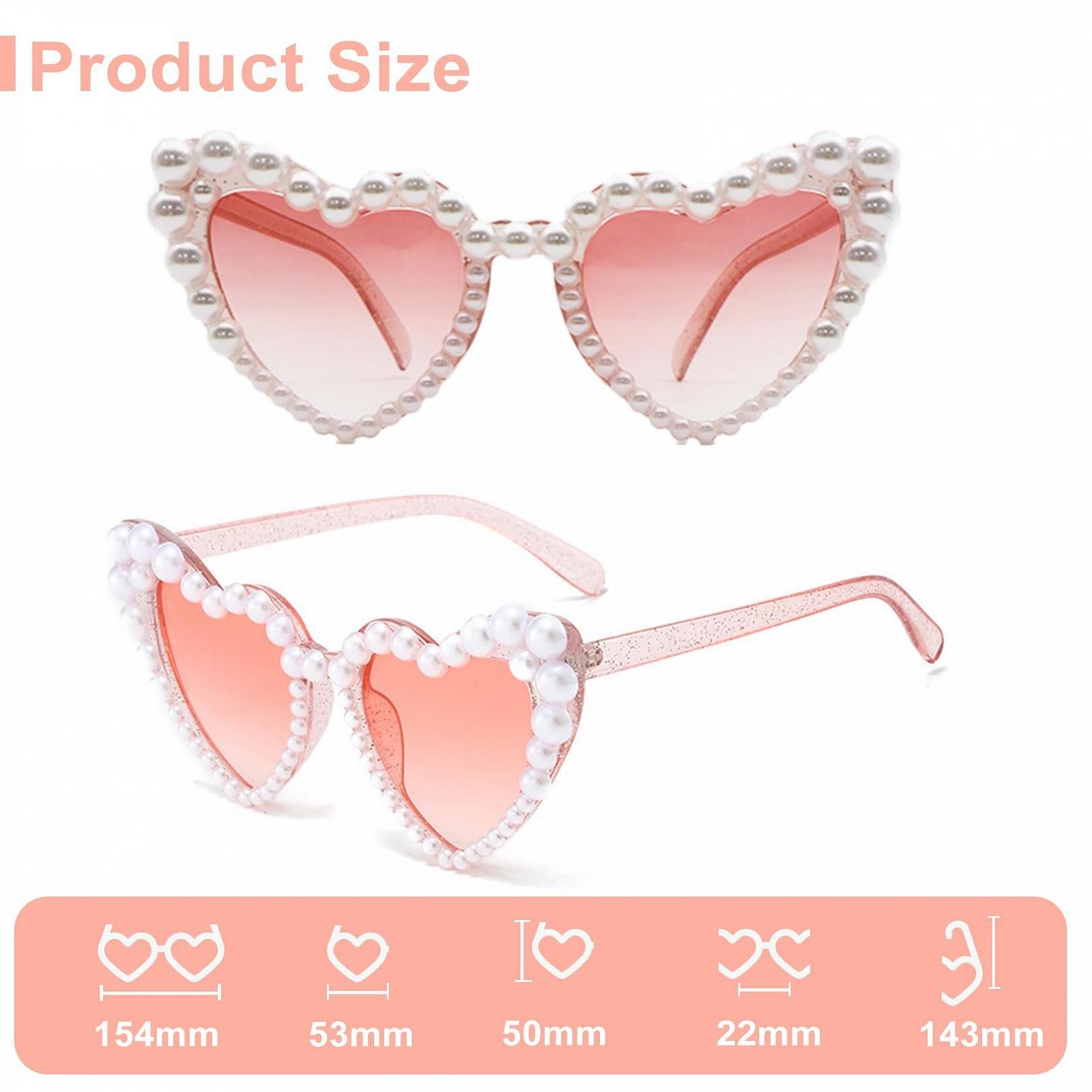 Сонцезахисні окуляри Серце Вінтажні сонцезахисні окуляри Форма серця з перлинним декором, фото №5 Сонцезахисні окуляри Серце Вінтажні сонцезахисні окуляри Форма серця з перлинним декором, фото №5