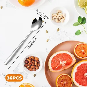 Набор десертных ложек для кофе, 36 шт, маленькие ложки из нержавеющей стали 14 см, ложка для чая из нержавеющей стали, набор маленьких ложек, ложка для торта для дома, ресторана, отеля, для ежедневного использования, можно мыть в посудомоечной машине synthetic.ua - Фото 1