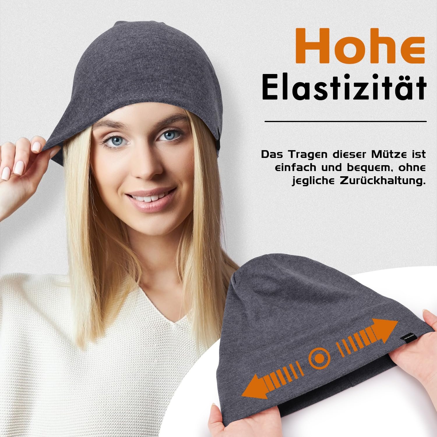 Легка подовжена шапка-біні для жінок, м'яка, фото №3