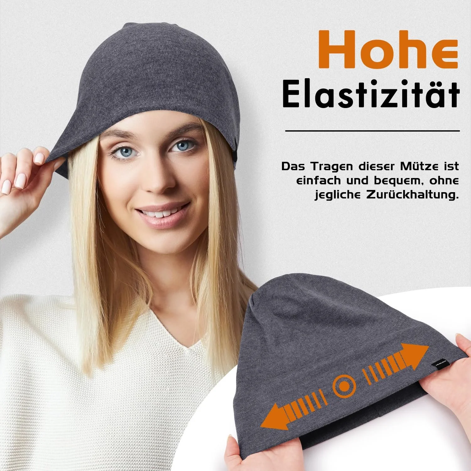 Легкая удлиненная шапка-бини для женщин, мягкая, фото №3 Легкая удлиненная шапка-бини для женщин, мягкая, фото №3