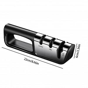 Точилка для ножей Chef ручная 3-ступенчатая с антискользящим основанием synthetic.ua - Фото 1