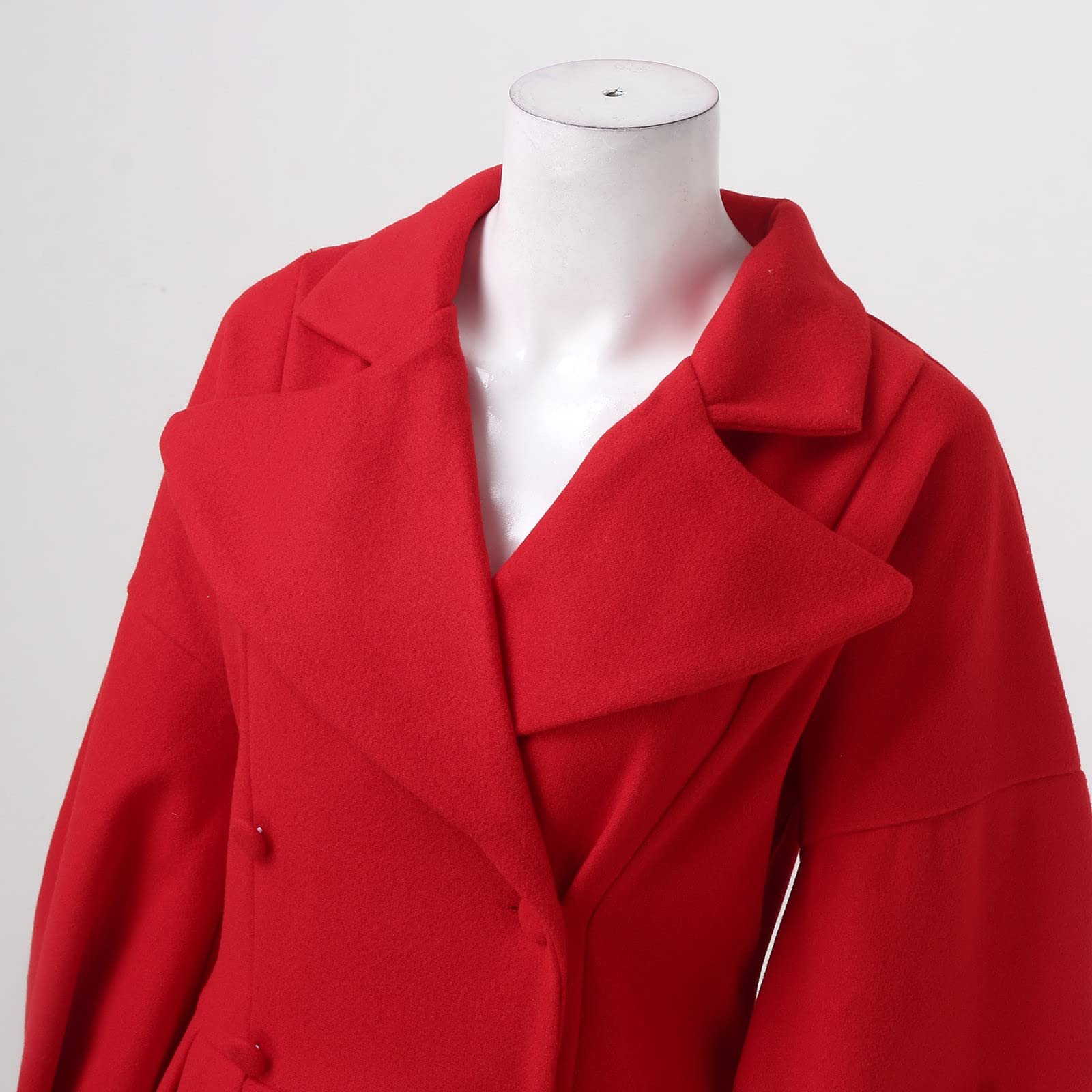 Пальто XIUH Стойка Воротник Однотонное Женское на пуговицах, фото №6