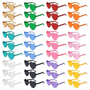 Солнцезащитные очки NACHLYNN Сердце 12 цветов Без оправы Сердцевидные Прозрачные - Фото 1