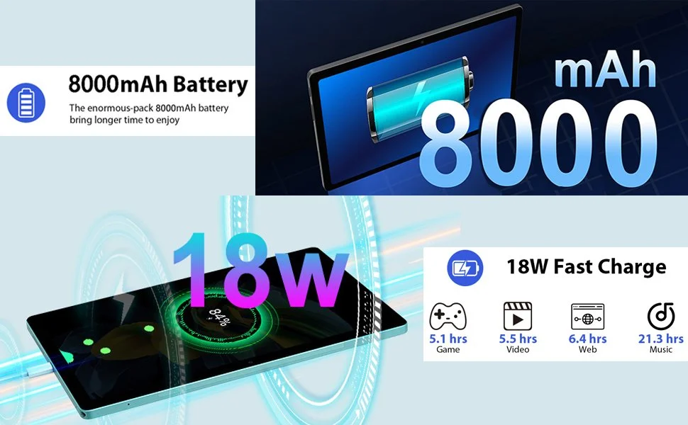 Планшет 10.1" Full HD TYD 109 Pro 8+8/256Gb 4G 2-SIM 8 ядер Android 14 8000 mAh Black, фото №5 Планшет 10.1" Full HD TYD 109 Pro 8+8/256Gb 4G 2-SIM 8 ядер Android 14 8000 mAh Black, фото №5