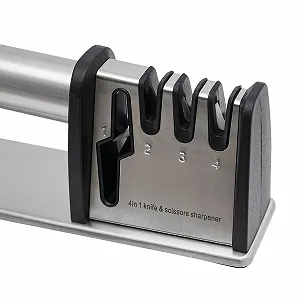 Точило для ножів професійна Роликова 4-в-1 ергономічна Чорний/Хром synthetic.ua - Фото 1