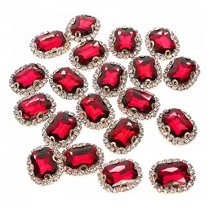 Стрази для одягу STOBOK 20 шт., червоне скло - Фото 1