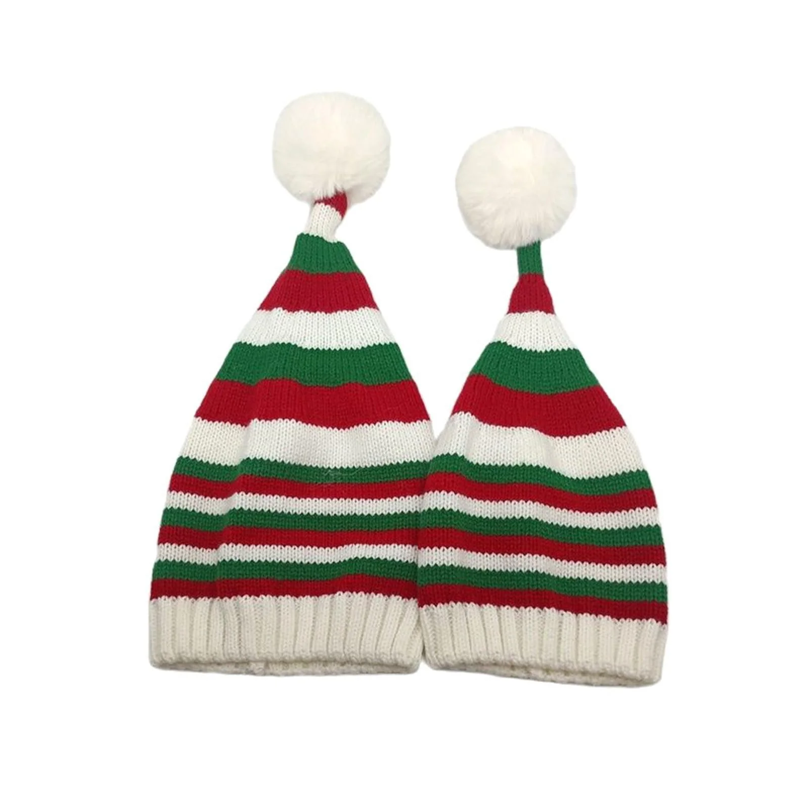 Різдвяна дитяча шапка Qianderer смугаста шапка-біні з плюшевим помпоном, фото №4 Різдвяна дитяча шапка Qianderer смугаста шапка-біні з плюшевим помпоном, фото №4