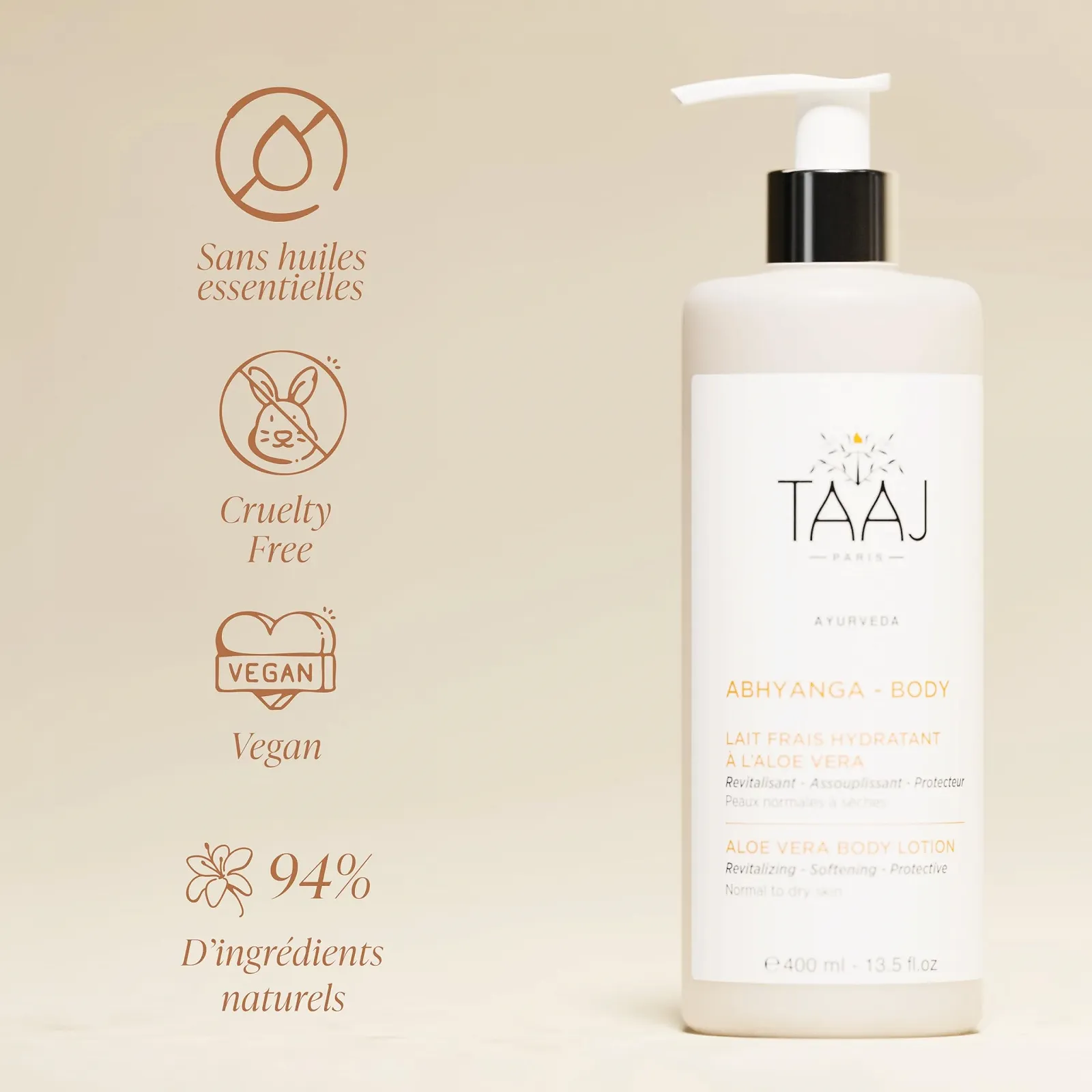 Молочко для тіла TAAJ ABHYANGA Зволожуюче з алое вера, фото №3 Молочко для тіла TAAJ ABHYANGA Зволожуюче з алое вера, фото №3