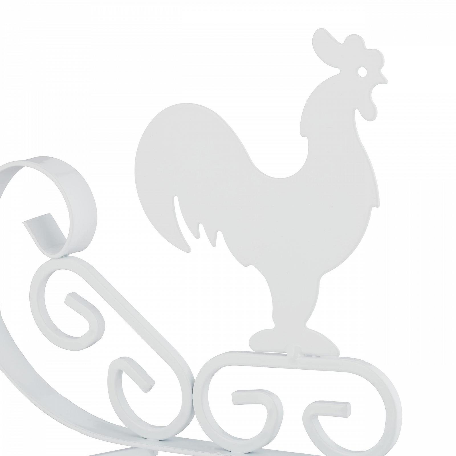 Кронштейн для підвісного кошика Relaxdays Rooster Настінний Залізний 30 x 25.5 x 2 см Білий, фото №7