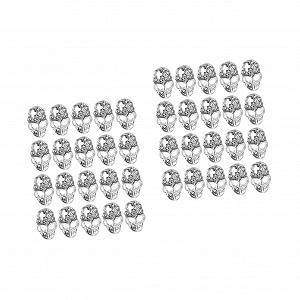 Стразы для ногтей FRCOLOR 40 шт. Украшения для ногтей в виде черепа 3D украшения для маникюра Аксессуары для Хэллоуина Стразы-подвески Декор привидения Бриллиантовый призрак из сплава - Фото 1