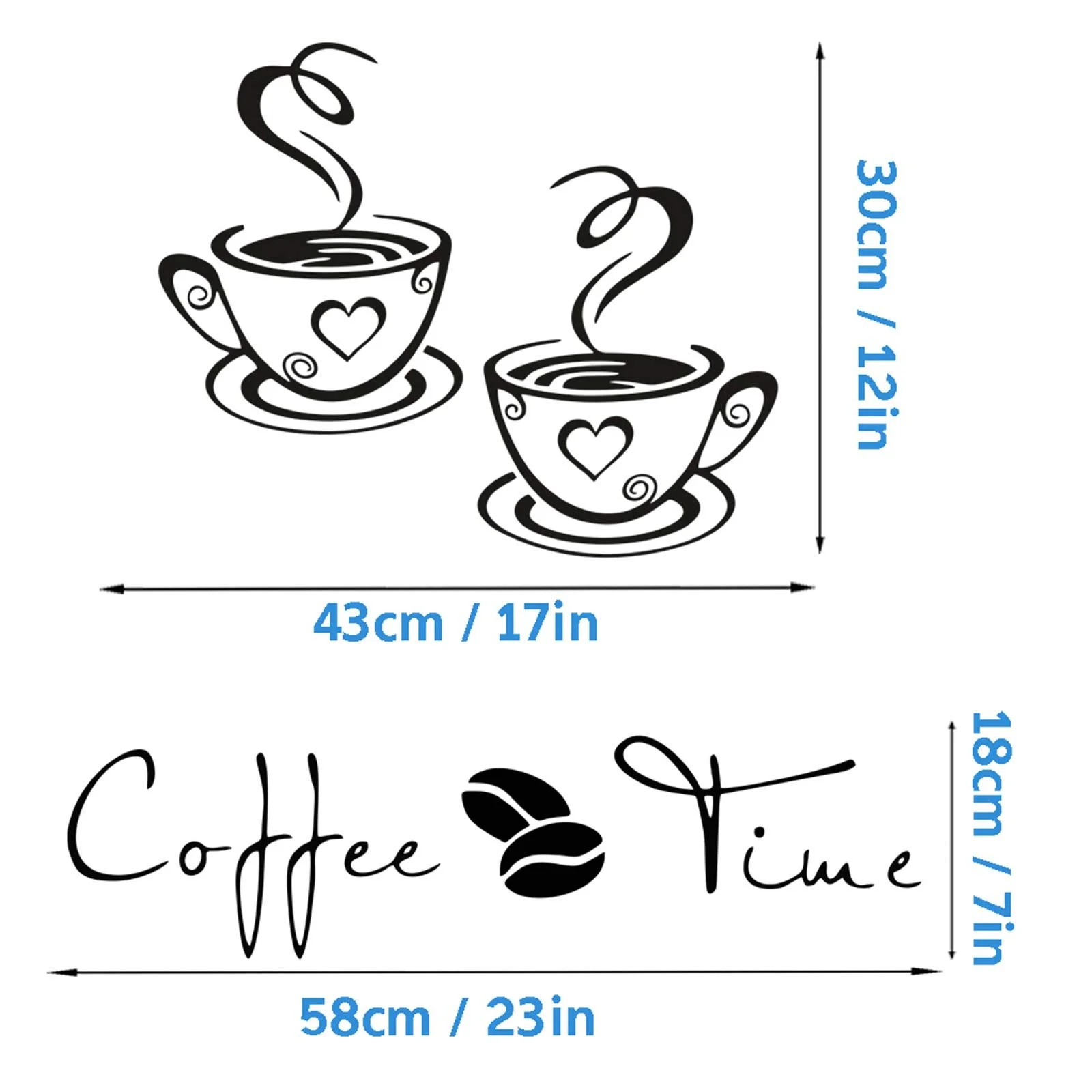 Набір наклейок для кухні IDISON Coffee Time Cups and Beans Style 2 Чорний, фото №6 Набір наклейок для кухні IDISON Coffee Time Cups and Beans Style 2 Чорний, фото №6