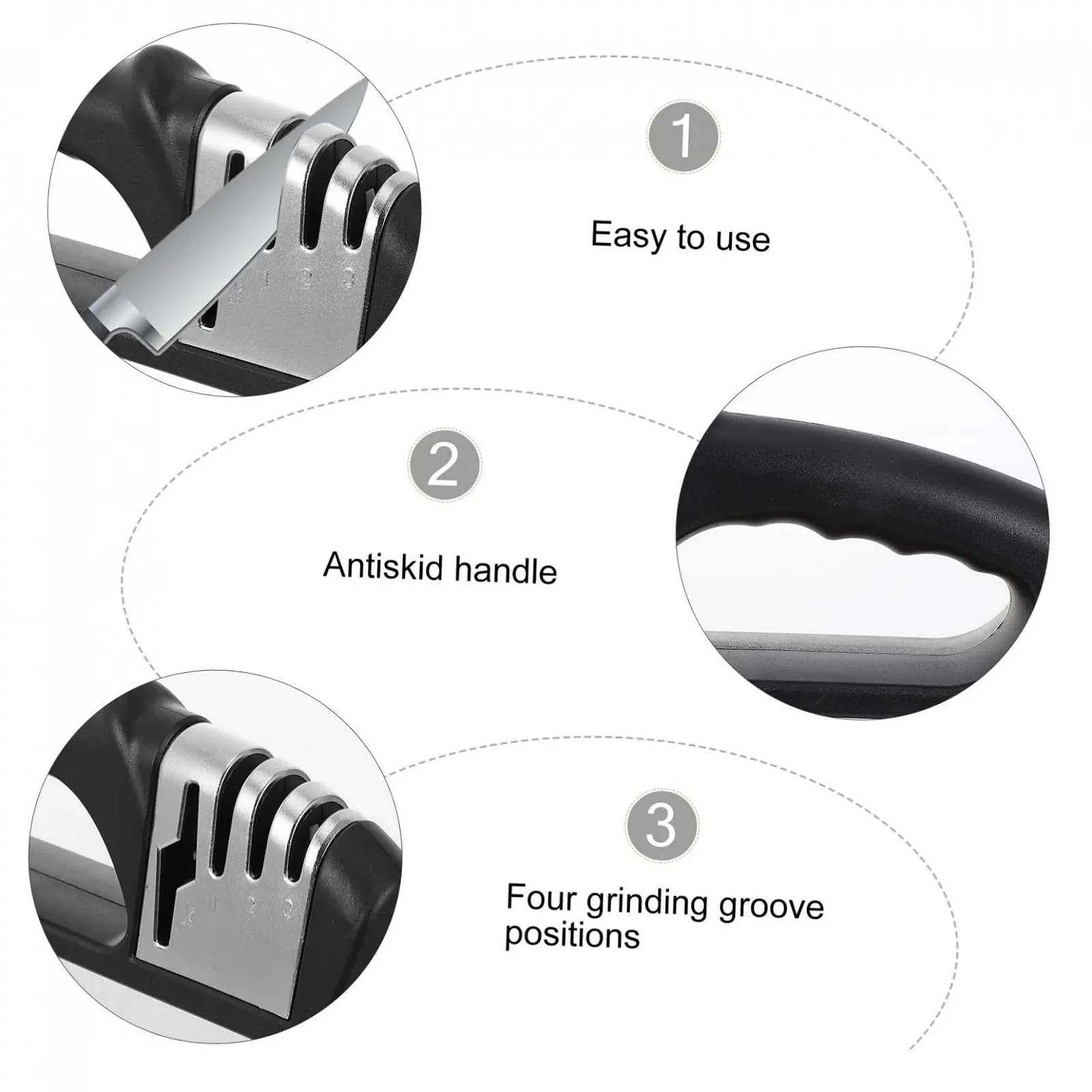 Точилка для ножів ручна з вольфрамової сталі компактна ергономічна, фото №3