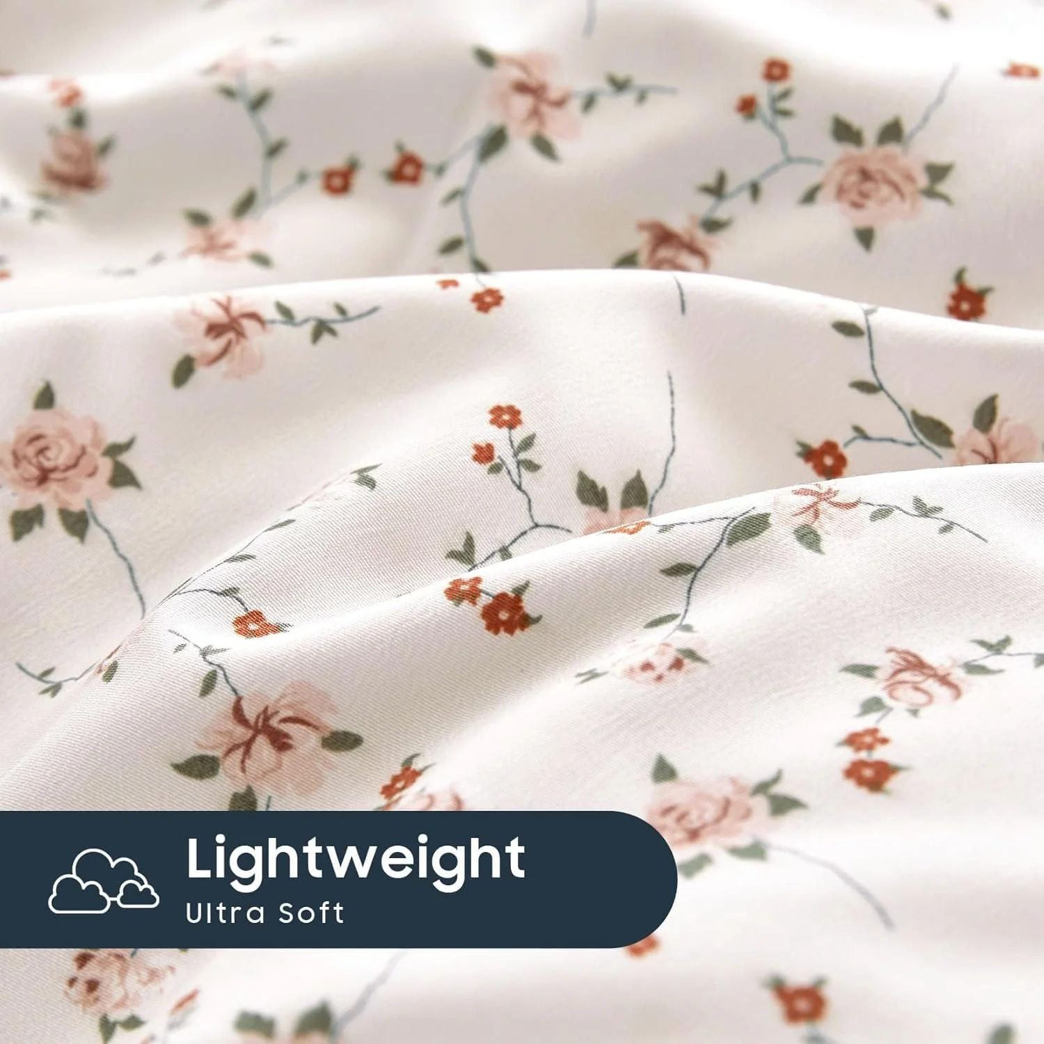 Постельное белье Lanqinglv 135 x 200 см, розовое, белое, листья, цветы, растительный узор, двустороннее, микрофибра, фото №6 Постельное белье Lanqinglv 135 x 200 см, розовое, белое, листья, цветы, растительный узор, двустороннее, микрофибра, фото №6