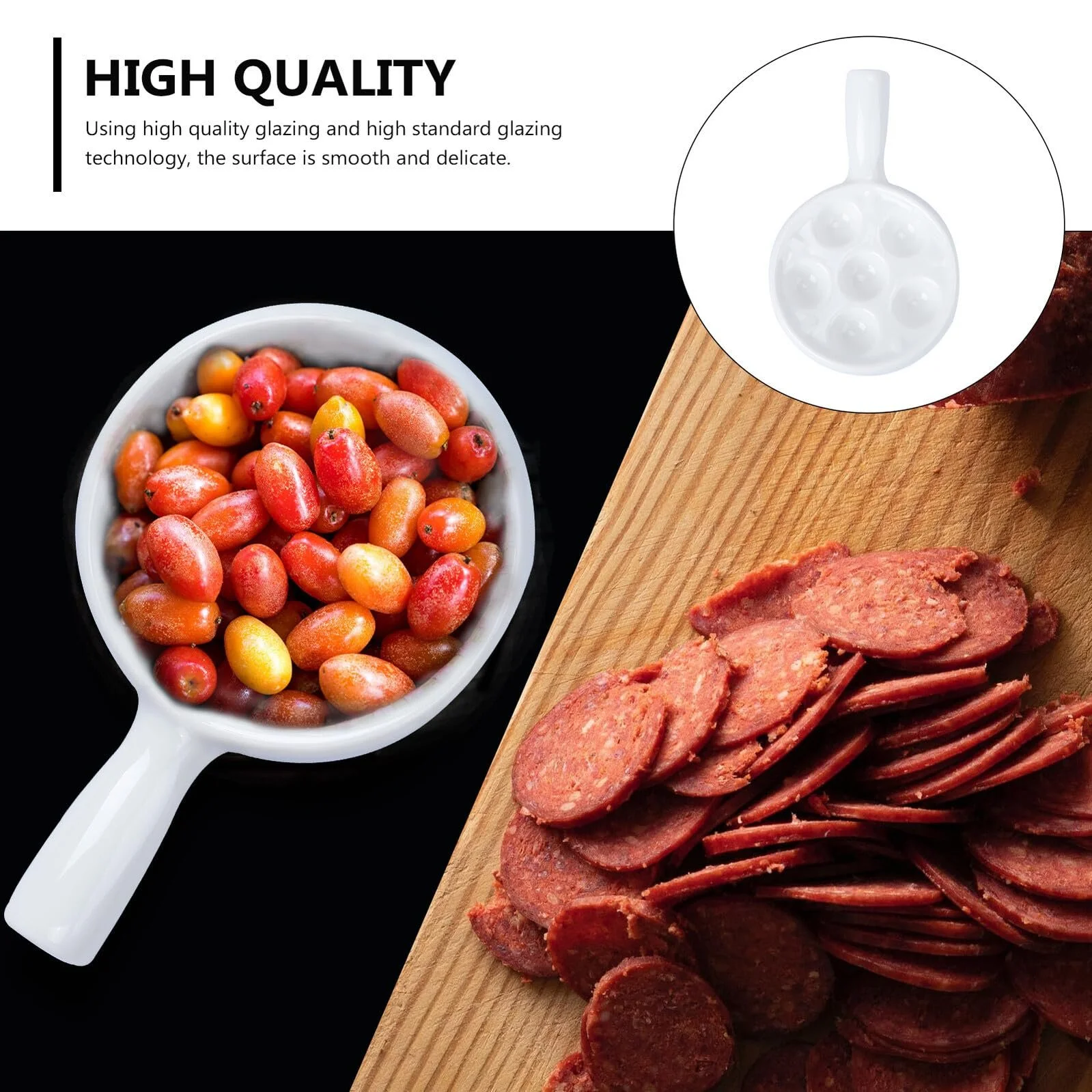 Форма для запікання равликів керамічна на 6 осередків біла з ручками жаростійка, фото №4