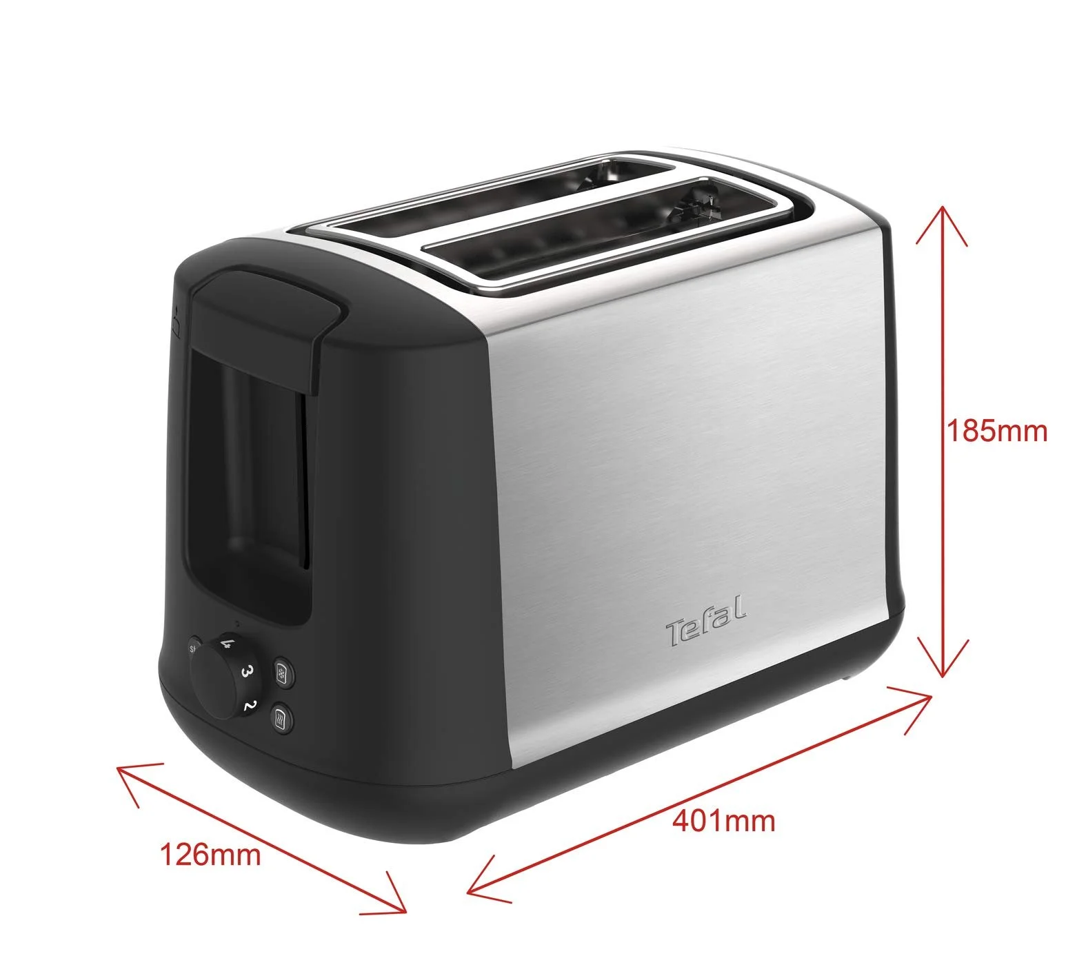 Тостер Tefal TT340830 на 2 скибочки 850 Вт Чорний, Нержавіюча сталь, фото №6