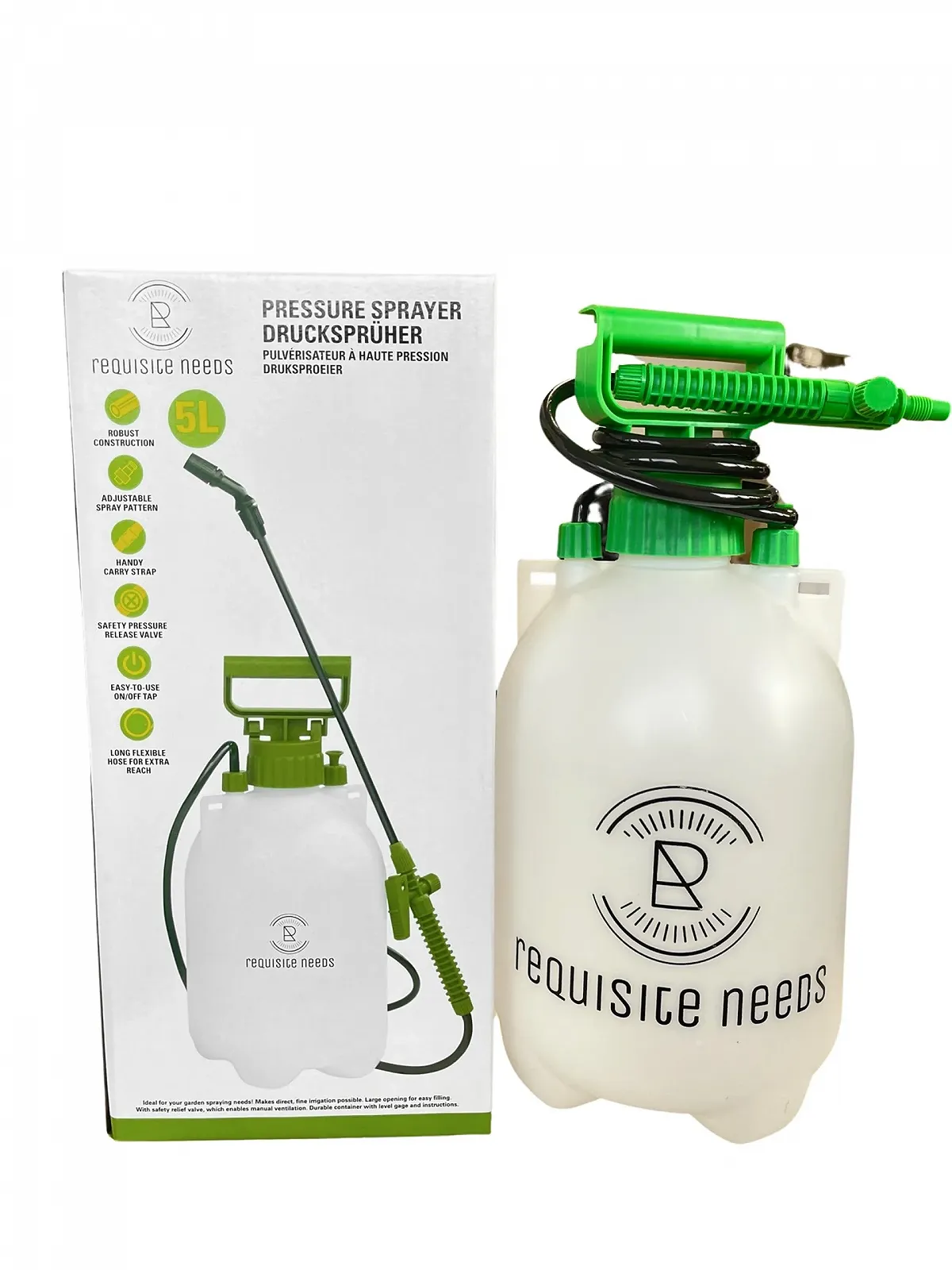 Обприскувач помповий REQUISITE NEEDS 5 L Пластикова трубка Плечовий ремінь, фото №3