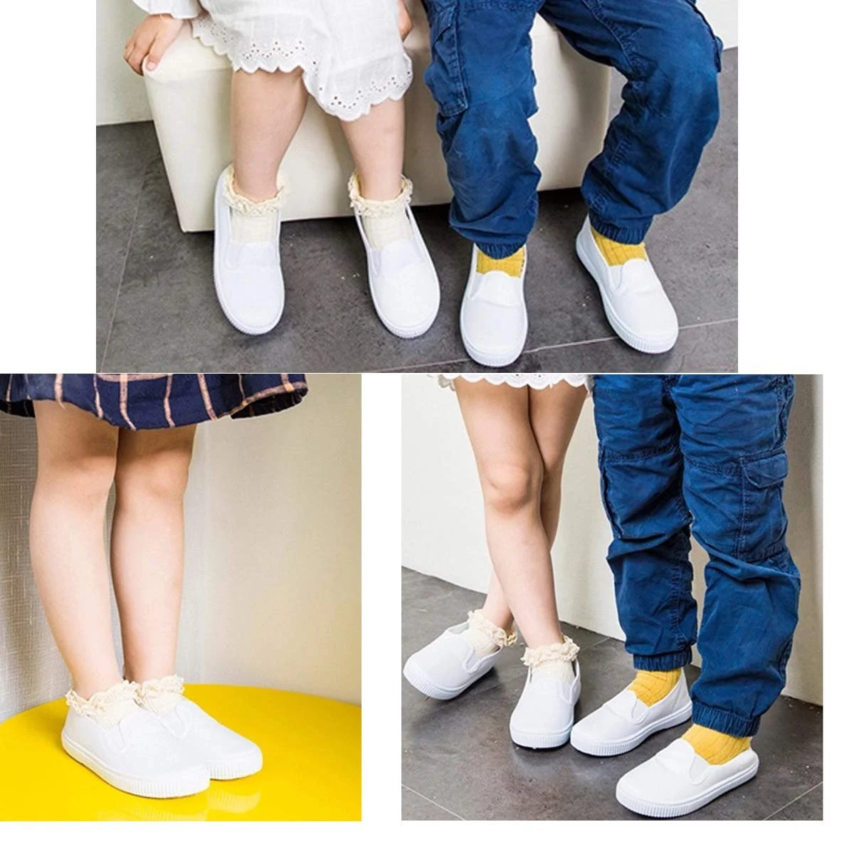 Детские Кроссовки Спортивная Обувь для Мальчиков и Девочек Легкие Кроссовки для Зала Теннисные Туфли Белые, фото №5