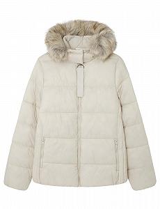 Куртка Springfield Chaquetacortaconbolsillosycapuchaconpeloenborde Sorona Aura з коротким водовідштовхувальним покриттям, утеплена - Фото 1