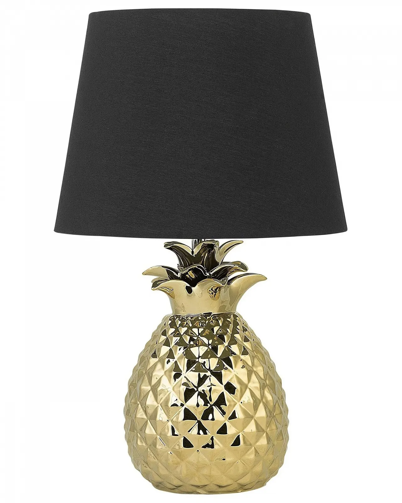Настільна лампа Beliani Ананас Кераміка/Поліестер Золота/Чорна, фото №1