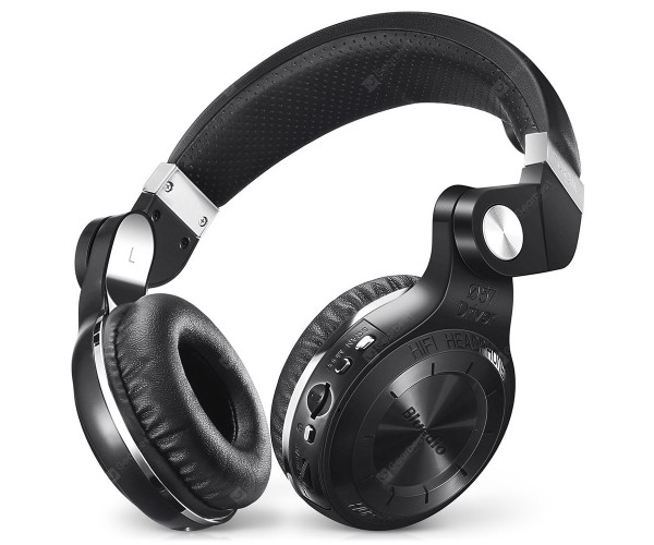 Бездротові Bluetooth навушники Bluedio T2 Plus з вбудованим радіо Чорний, фото №2