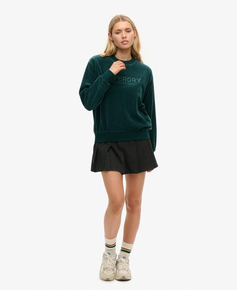 Женский Свитшот Superdry Boxy Velour Crewneck с Графическим Принтом, фото №2