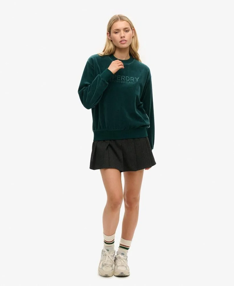 Женский Свитшот Superdry Boxy Velour Crewneck с Графическим Принтом, фото №2
