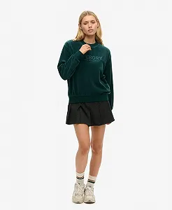 Женский Свитшот Superdry Boxy Velour Crewneck с Графическим Принтом synthetic.ua - Фото 1
