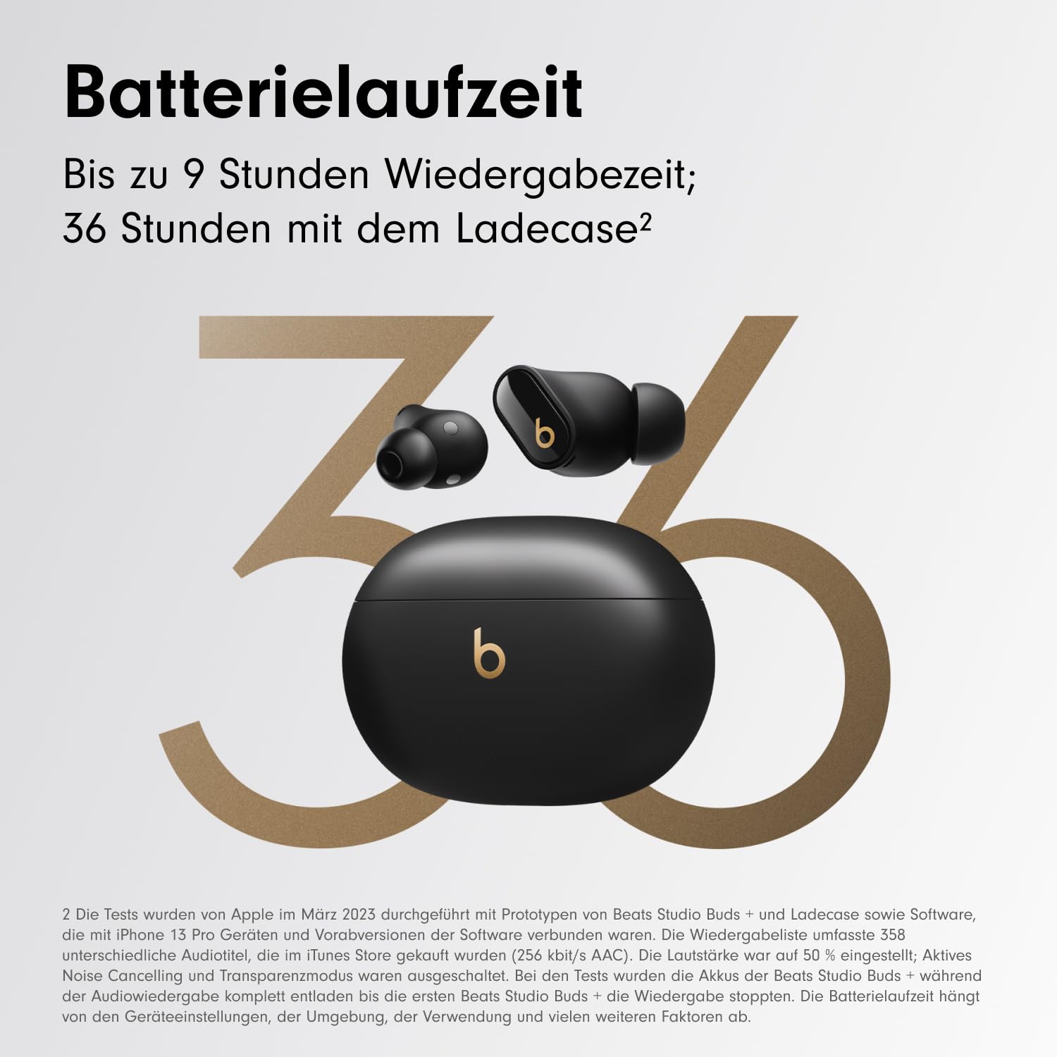 Повністю бездротові Beats Studio Buds + 2023 Вакуумні Чорний Золотий, фото №4