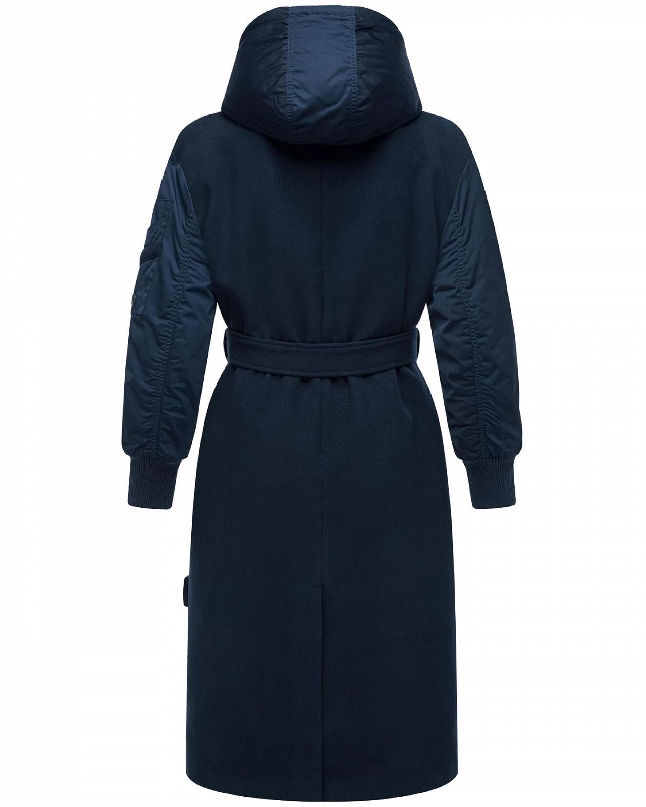 Перехідне пальто Marikoo Tjadee 16 Жіноче Тепле Довге знімний капюшон і пояс, фото №3