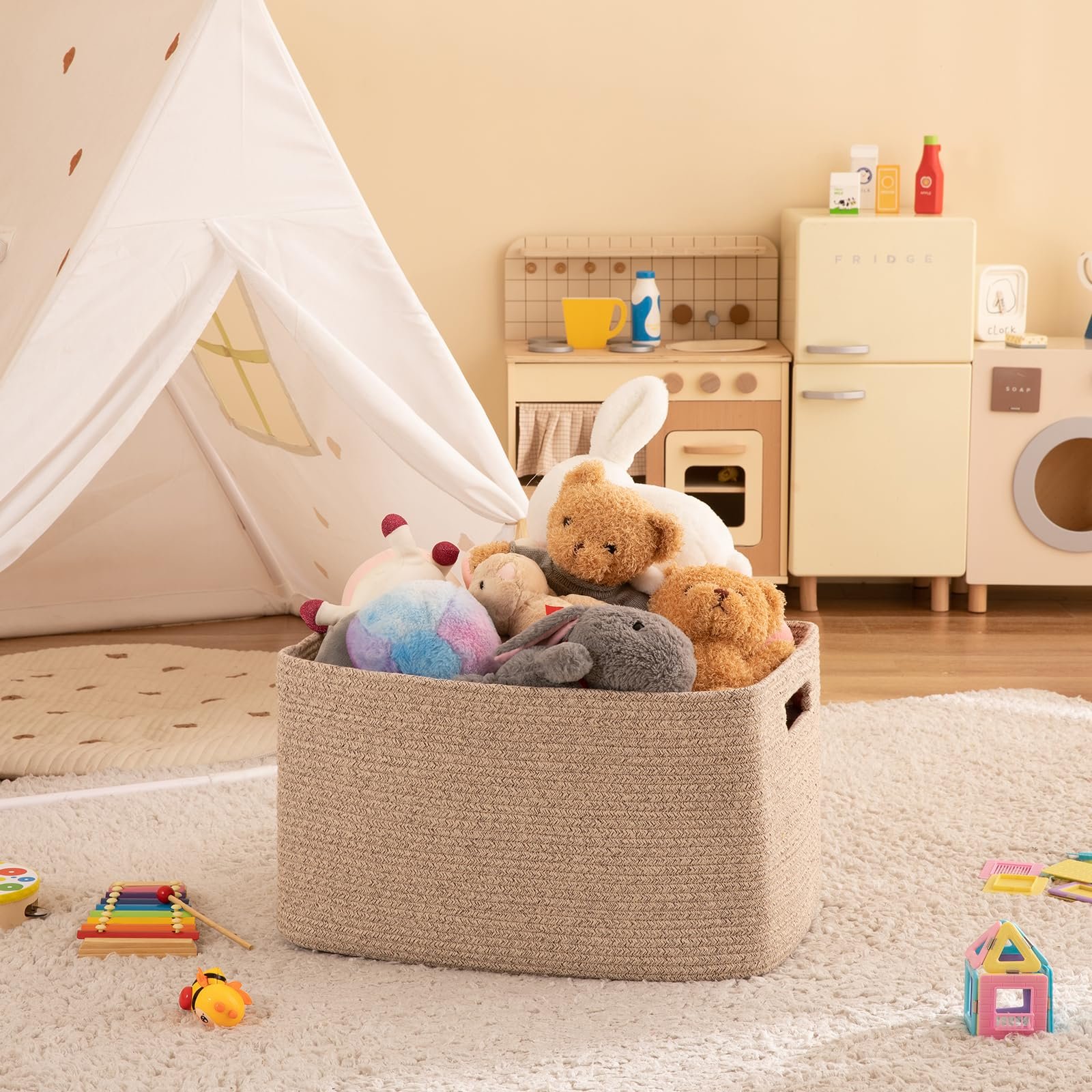 Органайзер OIAHOMY Большая Органайзер Плетеная Коричневая, фото №7