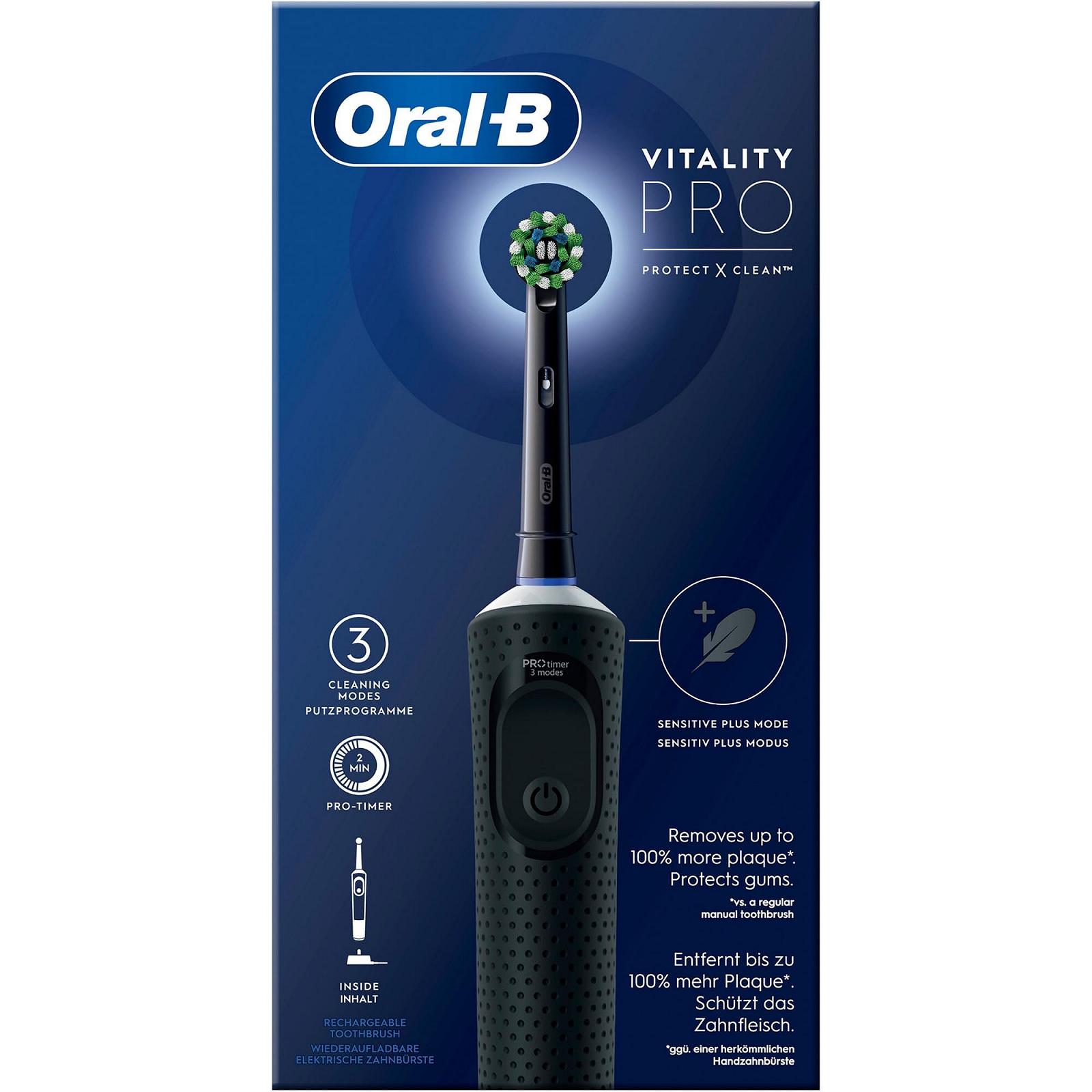 Зубна щітка електрична Oral-B Vitality Pro 3 режими, чорна, фото №3
