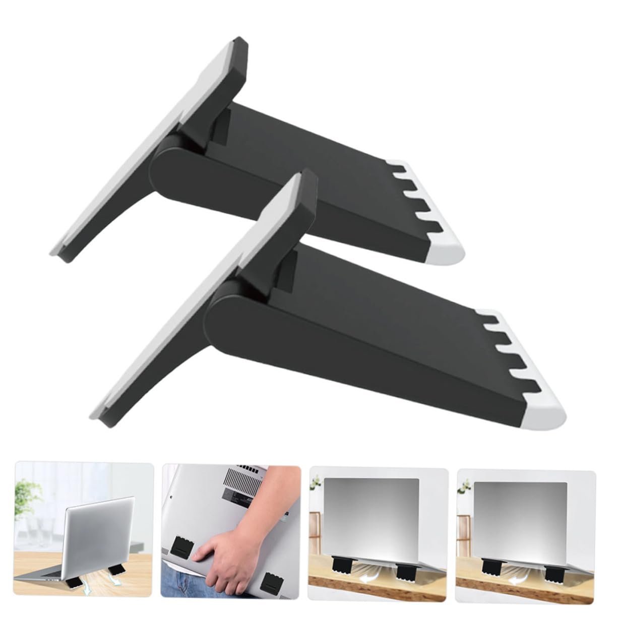 Подставка для ноутбука (2 шт.) Портативная, регулируемая по высоте Держатель для ноутбука, изготовлена из устойчивого к царапинам материала, эргономичная подставка для ноутбука для лучшего рассеивания тепла и комфортной работы, фото №9 Подставка для ноутбука (2 шт.) Портативная, регулируемая по высоте Держатель для ноутбука, изготовлена из устойчивого к царапинам материала, эргономичная подставка для ноутбука для лучшего рассеивания тепла и комфортной работы, фото №9