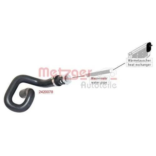 Шланг радіатора METZGER 2420078 для FORD, фото №2 Шланг радіатора METZGER 2420078 для FORD, фото №2