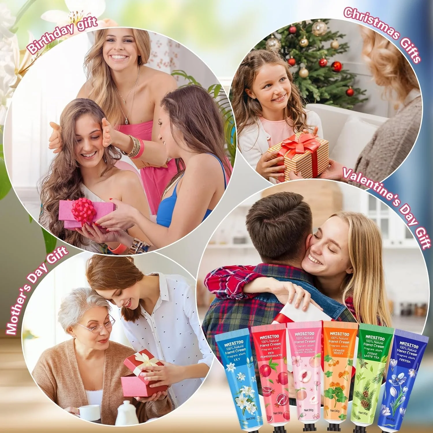 Крем для рук Набір 12 шт Міні крем для рук Роза, ромашка, масло ши, фрезія, апельсин, фото №7