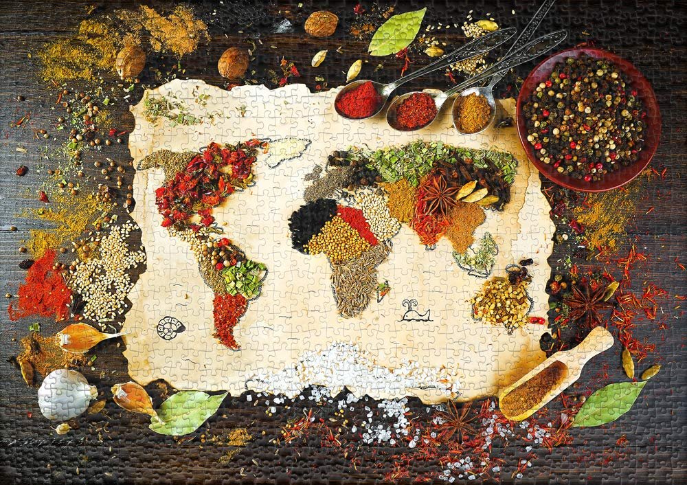 Пазл Ulmer Puzzleschmiede Taste The World Карта мира из специй 1000 элементов, фото №2 Пазл Ulmer Puzzleschmiede Taste The World Карта мира из специй 1000 элементов, фото №2