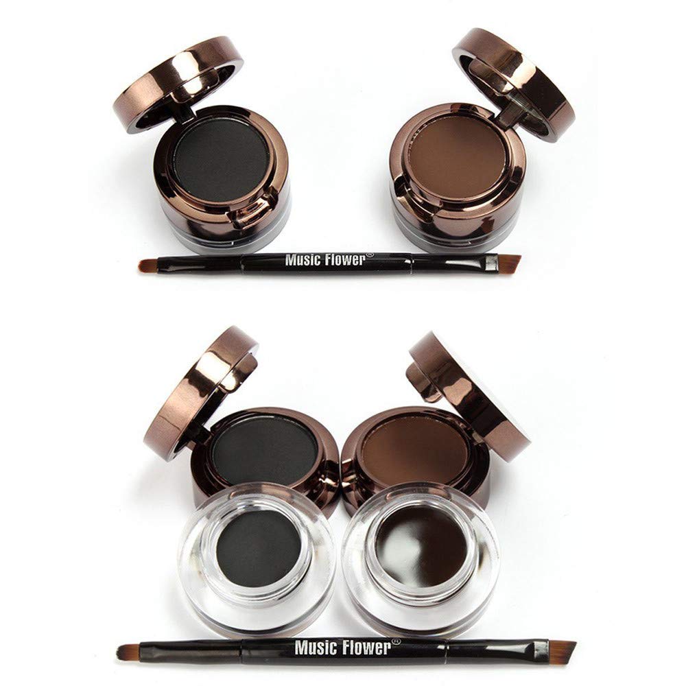 Крем-помада для брів 2 в 1 Eye liner Augenbrauenpuder Eyebrow Powder Black Brown One Size, фото №3