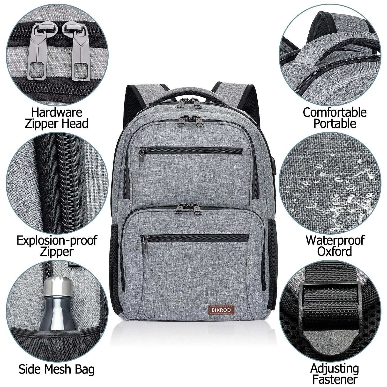 Рюкзак BIKROD 15.6" USB Anti-Theft 20-35 L Black, фото №3 Рюкзак BIKROD 15.6" USB Anti-Theft 20-35 L Black, фото №3