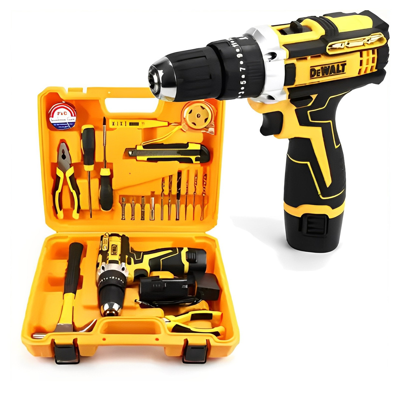 Аккумуляторный Ударный Шуруповерт DeWALT DCD680 12 V 2 AH Деволт дрель с малым набором инструментов, фото №1