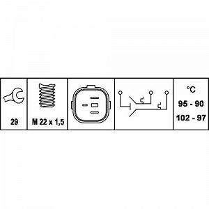 Термовыключатель вентилятора радиатора HELLA 6ZT 007 837-061 для AUDI FORD SEAT SKODA synthetic.ua - Фото 1
