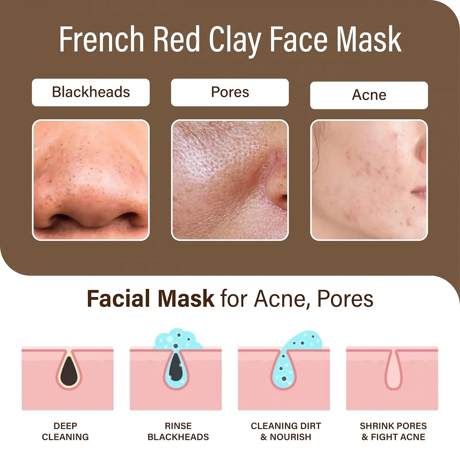 Маска для обличчя Orgaleaf Французька червона глина веганська натуральна ручної роботи 45г, фото №6 Маска для обличчя Orgaleaf Французька червона глина веганська натуральна ручної роботи 45г, фото №6