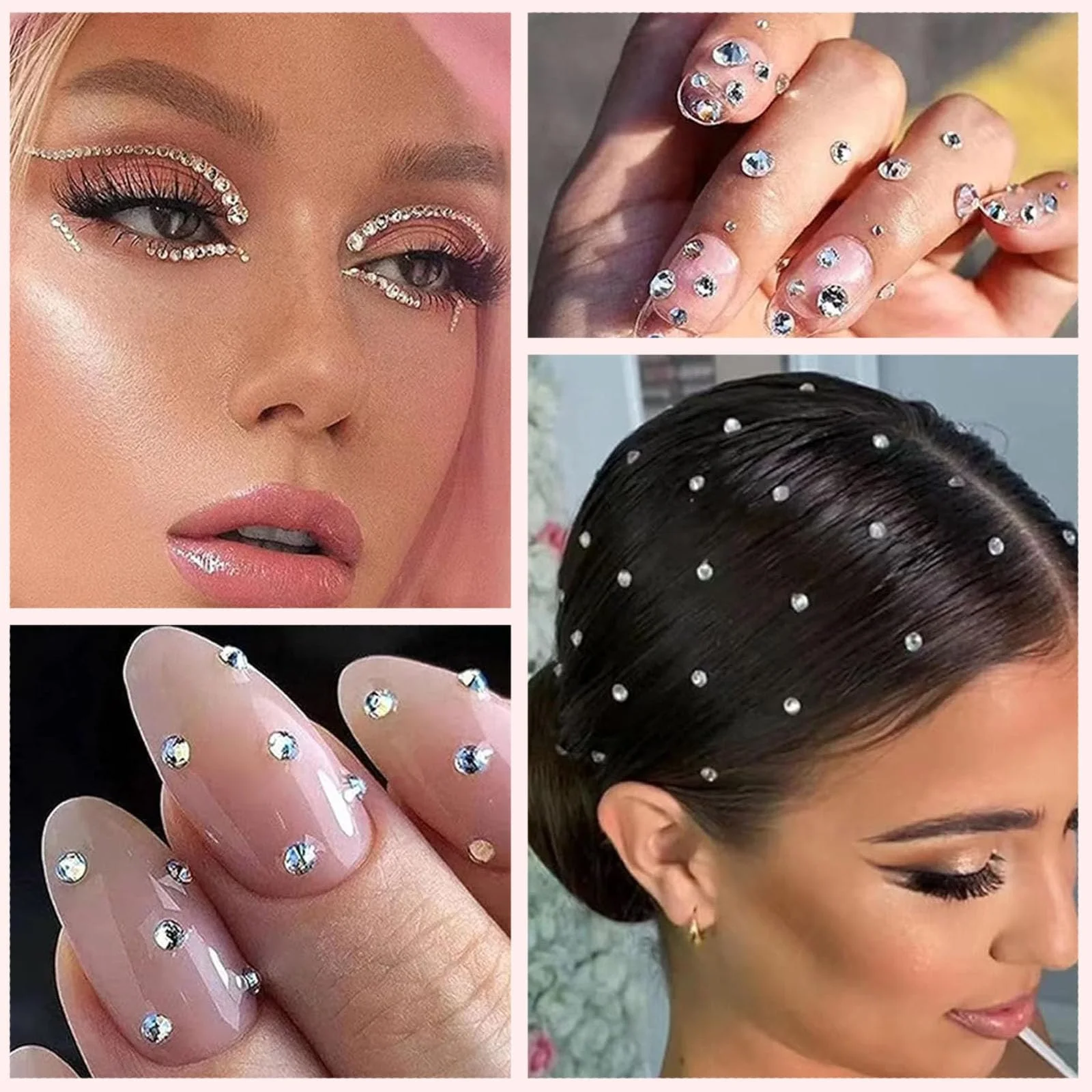 Стразы Круглые Серебряные Блёстки Самоклеящиеся 3/4/5 мм, 770 шт, фото №4