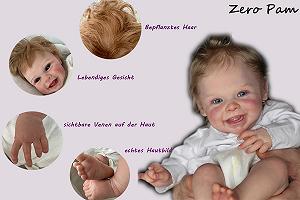 Кукла Zero pam Reborn Baby Doll 20 дюймов 50 см Реалистичная кукла новорожденной девочки с улыбкой synthetic.ua - Фото 1