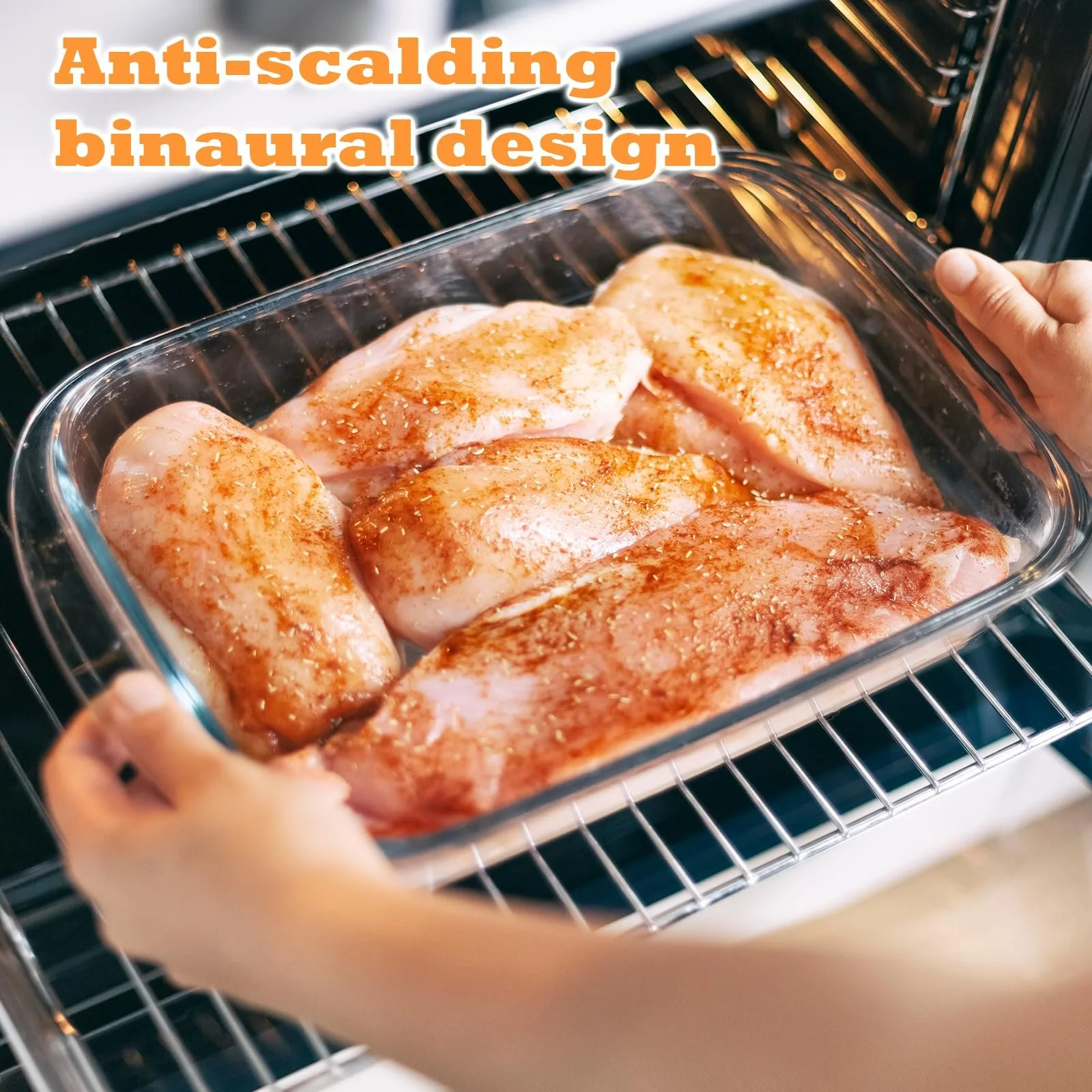 Форма для запекания стеклянная 1 л из боросиликатного стекла прямоугольная 26 x 15 x 4.5 см с ручками, фото №7 Форма для запекания стеклянная 1 л из боросиликатного стекла прямоугольная 26 x 15 x 4.5 см с ручками, фото №7