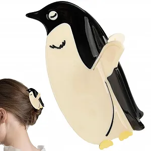 Купить Заколка для волос Пингвин, Ацетатные аксессуары для волос, Черно-белый с желтым - Фото 1 Заколка для волос Пингвин, Ацетатные аксессуары для волос, Черно-белый с желтым - Фото 1