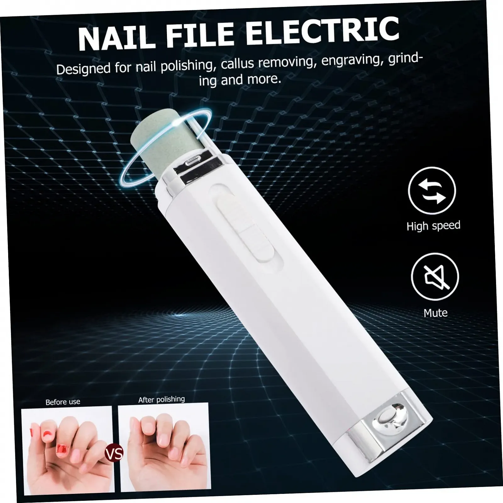 Электрический маникюрный набор Healvian Spinner Mini UV, белый, фото №3