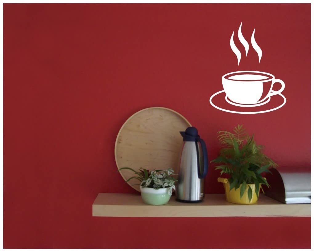 Наклейка на стіну Samunshi Чашка кави 8.2 x 10 см Чорна, фото №3