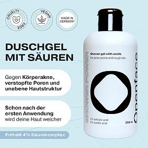 Гель для душу Openface Shower Power Body Wash 2% саліцилова кислота + 2% азелаїнова кислота pH 4.5 250 мл synthetic.ua - Фото 1